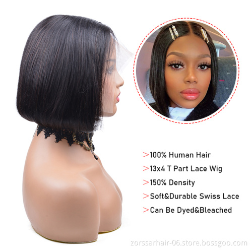 Cheap Price Short Bob Human Hair Brazilian Hair Wig,4x4 Closure Short Bob Wigs for Black Wig,8inch-14inch Wholesale Mink Women